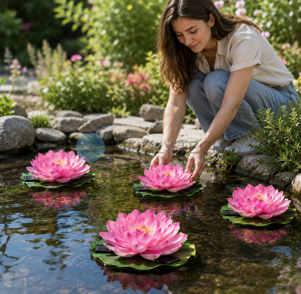 Декоративний сонячний світильник Anex Lotus 26X-116 &laquo;Лотос&raquo; LED для саду та водойм