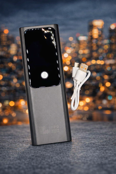 Зовнішній акумулятор Powerbank 100W 20000mAh з LED-дисплеєм,Сірий