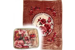 Одеяло/покрывало (Размер: 210*240см Материал: 100% полиэстер Вес: 6,5 кг) Светло-коричневый с цветами
