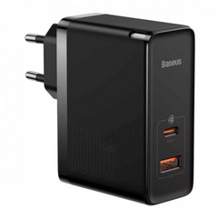 Сетевое зарядное устройство 100W | GaN5 | 1U | 1C | C to C Cable (1m) — Baseus (CCGP090) Pro Fast Charger — Black