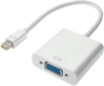 Адаптер STLab Mini DisplayPort (Thunderbolt) Male - VGA Female 18 см, HD 1080P, Белый