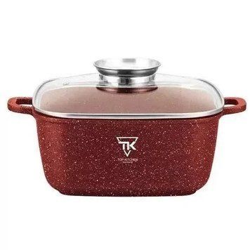 Каструля 20см Top Kitchen TК00054 з мармуровим покриттям 2,7 л Червона