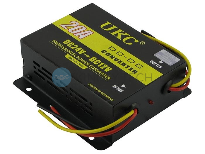 Інвертор-перетворювач з індикатором UKC DC/DC 24V-12V 20A