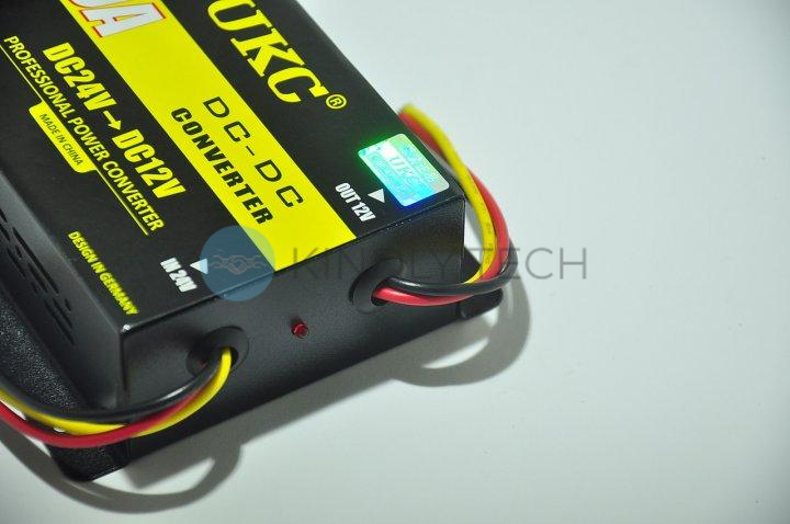 Інвертор-перетворювач з індикатором UKC DC/DC 24V-12V 20A