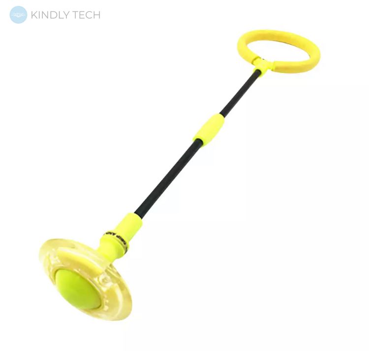 Складная нейро-скакалка "Люкс" на одну ногу для детей со светящимся роликом Yellow