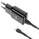 Сетевое зарядное устройство + Кабель Lightning СЗУ адаптер на 2 USB Hoco C88A 2.4A, Черный