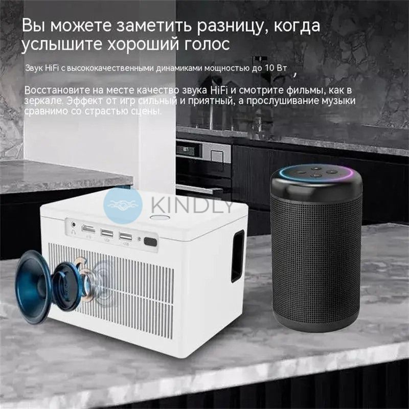Проектор домашній 4K 4 ядра Android 10 Wi-Fi Full HD 1080P