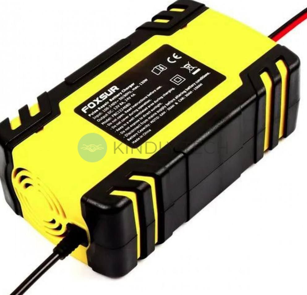 Зарядний пристрій для автомобільного акумулятора Foxsur FBC122408D 12V/24V імпульсний автоматичний