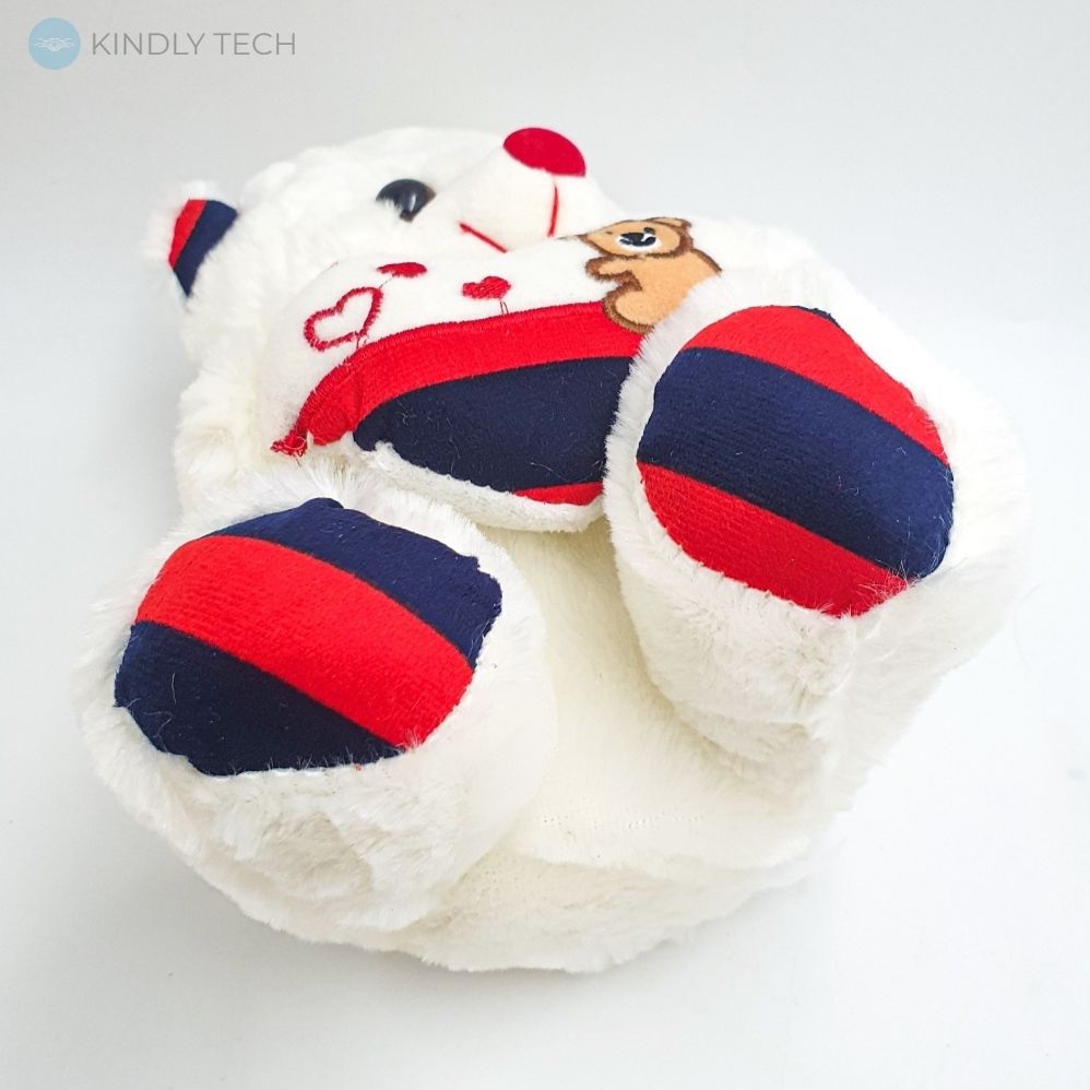 Светящийся плюшевый мишка Тедди с сердцем интерактивная говорящая мягкая игрушка, White