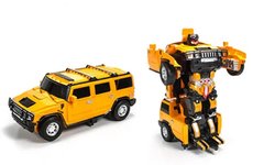 Машинка трансформер Hummer Robot Car на радиоуправлении, Желтая