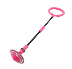 Складная нейро-скакалка "Люкс" на одну ногу для детей со светящимся роликом Pink