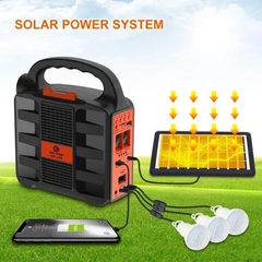 Фонарь внешний аккумулятор Power Bank EP-396 солнечной батареей для кемпинга + 3 лампы