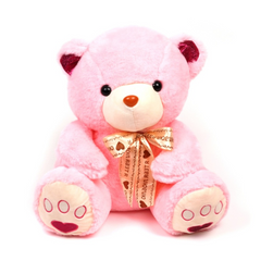 Іграшка-подушка Ведмедик з бантиком з пледом 3 в 1, Рожевий