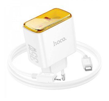 Домашній зарядний пристрій 30W PD з кабелем USB-C на Lightning (1 м) Hoco CS41A білого кольору