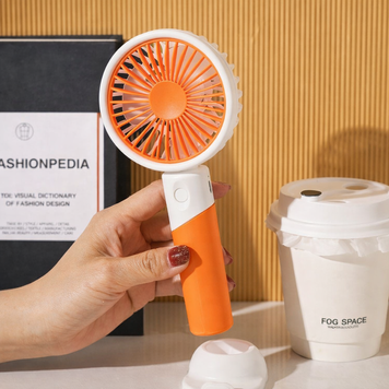 Портативный мини вентилятор Portable Fan 6+ аккумуляторный USB, Оранжевый