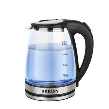 Чайник електричний Sokany SK-1029 1500 Вт 2 л скло чорний