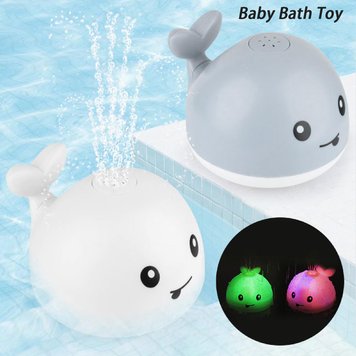 Игрушка для купания ребёнка Spray water bath toy кит с фонтанчиком и LED подсветкой, в ассортименте