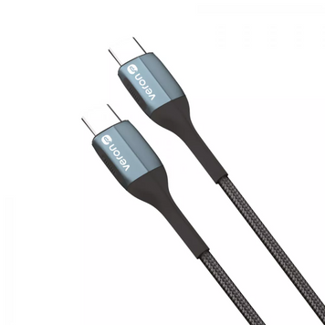 Кабель USB C to C 3A (1m) &mdash; Veron CC09 Nylon &mdash; Black