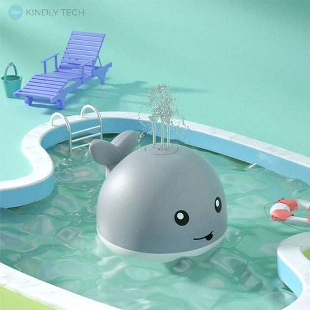 Игрушка для купания ребёнка Spray water bath toy кит с фонтанчиком и LED подсветкой, в ассортименте