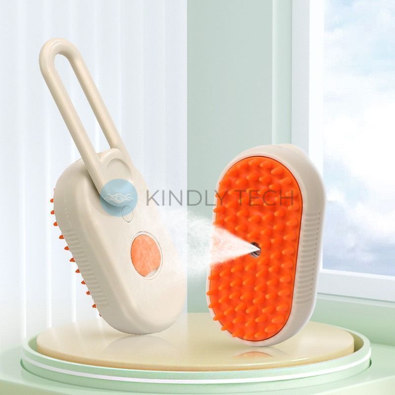 Електрична парова щітка масажер 3 в 1 для вичісування собак і котів Steamy Brush З USB зарядкою