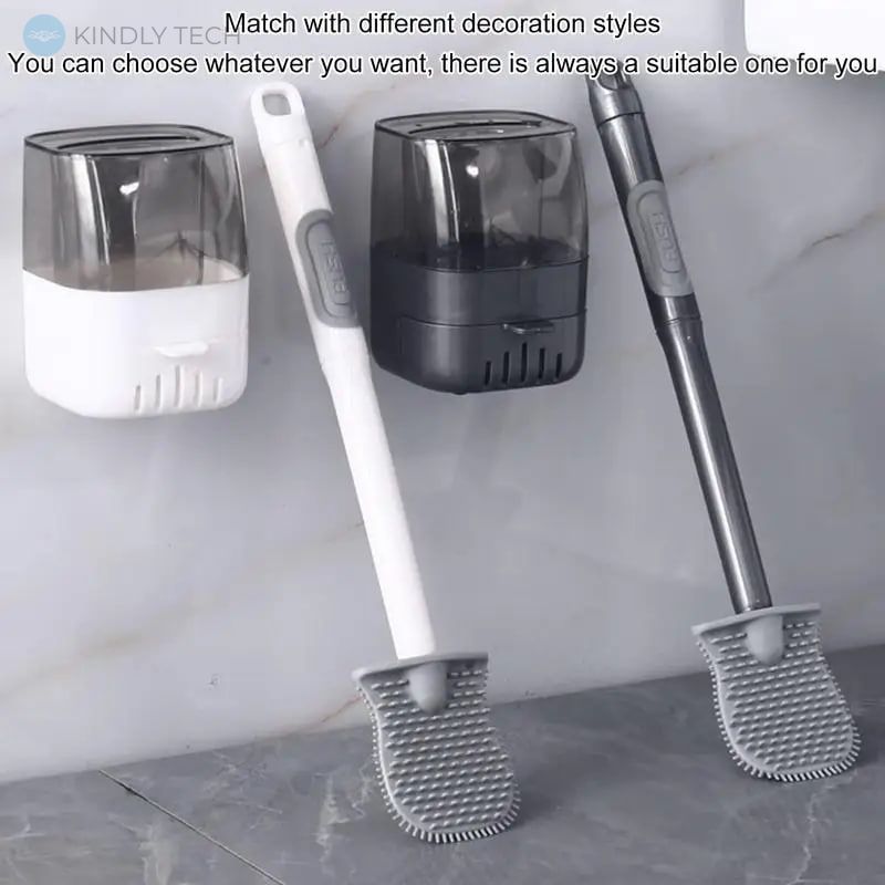 Туалетный ершик с гнущейся силиконовой щеткой Toilet brush, в ассортименте