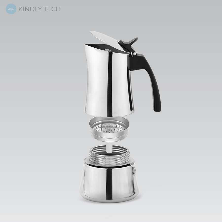Кофеварка гейзерная (4 порции) с нержавеющей стали Espresso Moka Maestro MR-1668-4