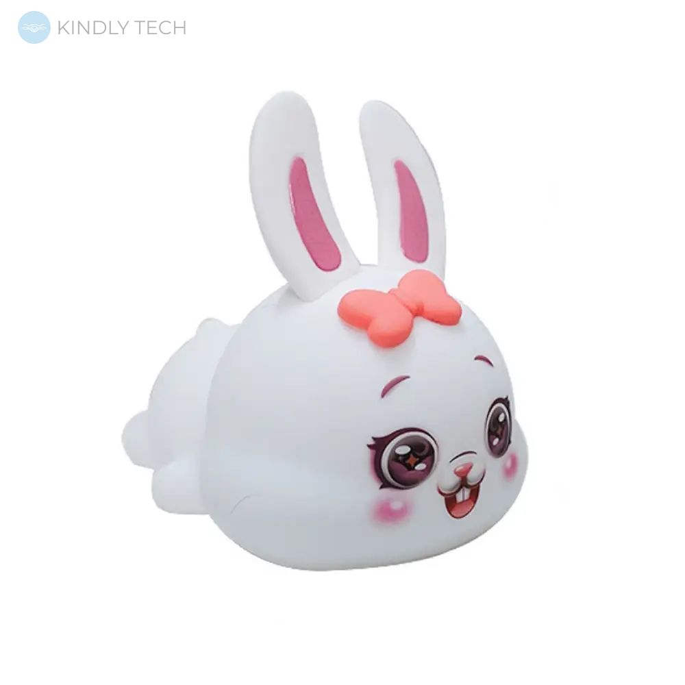 Детский силиконовый Сенсорный ночник USB Кролик 8 режимов + пульт