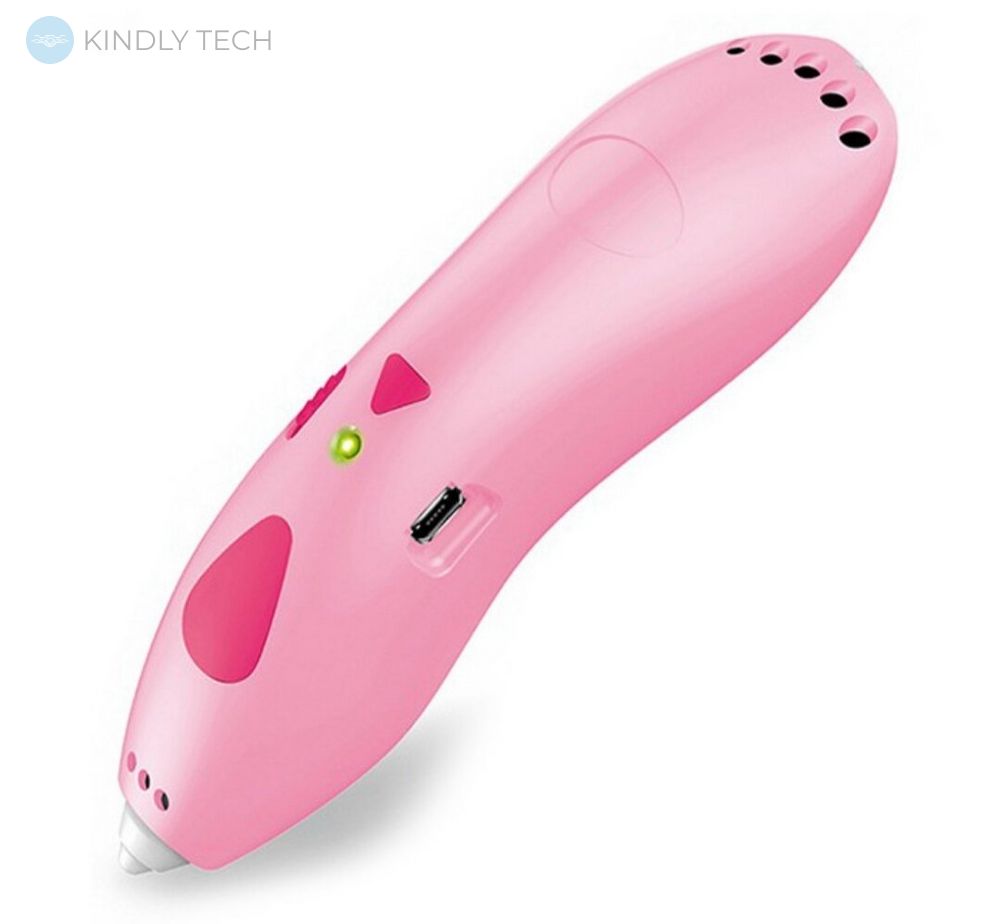 Беспроводная 3D ручка с аккумулятором Constructor Toys K 9901 c трафаретом, Pink