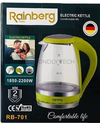 Электрочайник с дисковым нагревателем Rainberg Rb-701 1.8L 1900W LED Yellow