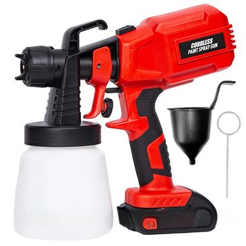 Электрический краскопульт с баком на 800мл Cordless Paint Spray Gun 400w, Красний