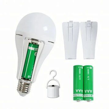 Лампа аккумуляторная светодиодная 20 W E27 + 2 аккумулятора 18650 E27 20W800*2