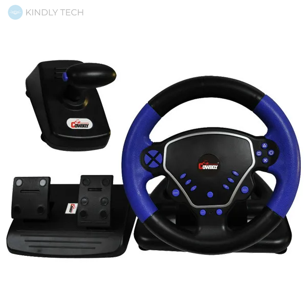 Игровой руль с педалями и КПП 4в1 Wireless Multi-Function Steering Wheel