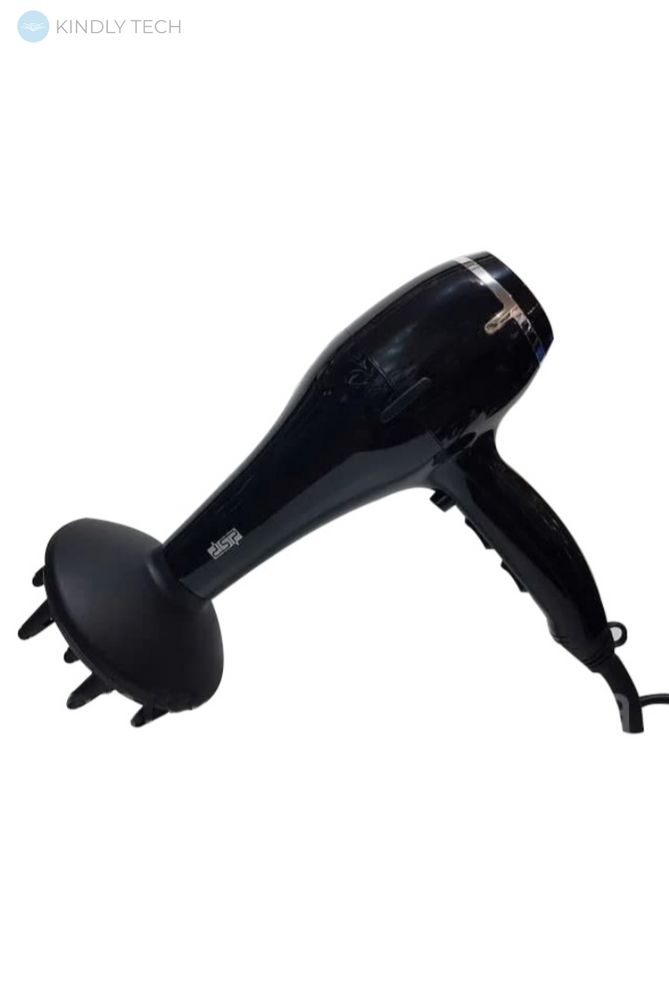 Профессиональный фен для волос с диффузором и концентратором DSP 30075, 2300Вт, Черный