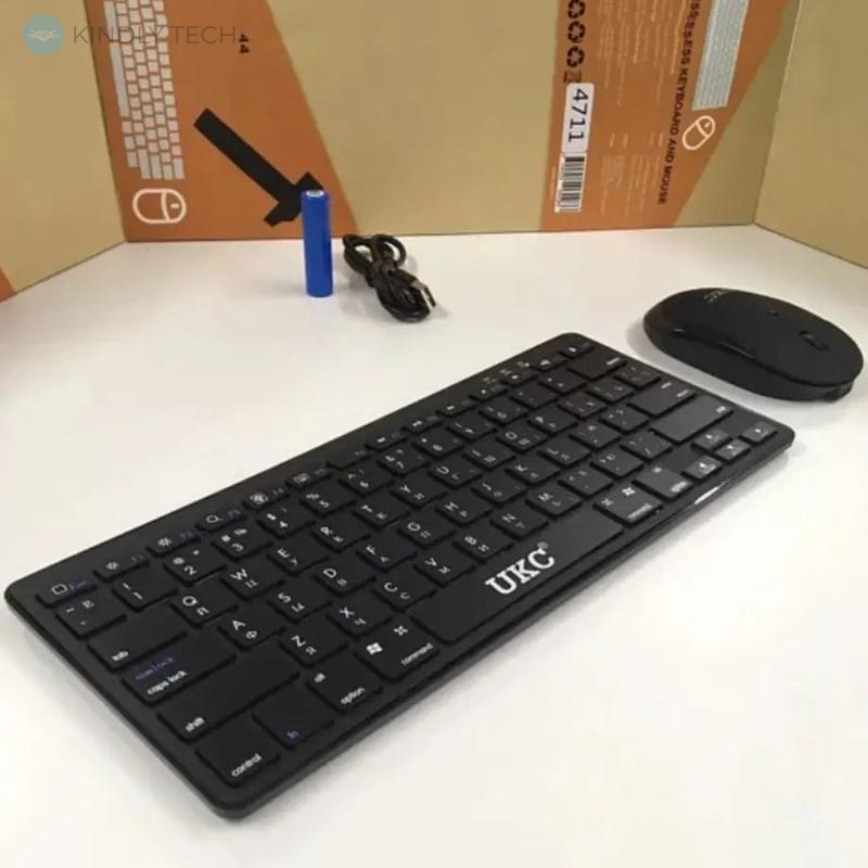 Беспроводная клавиатура + мышка оптическая UKC WI 1214 для ПК