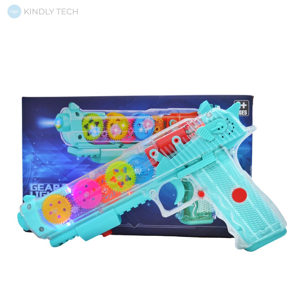 Прозрачный игрушечный светящийся пистолет Gear Light GUN
