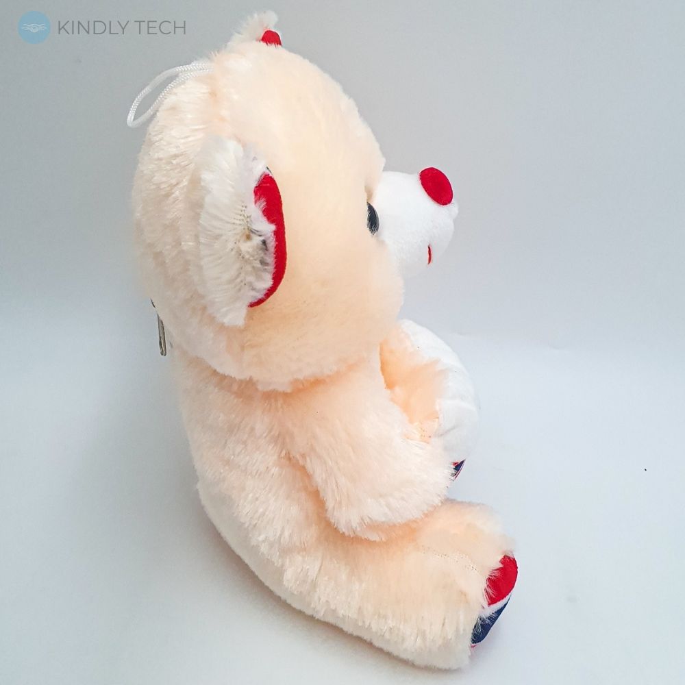 Светящийся плюшевый мишка Тедди с сердцем интерактивная говорящая мягкая игрушка, Peach