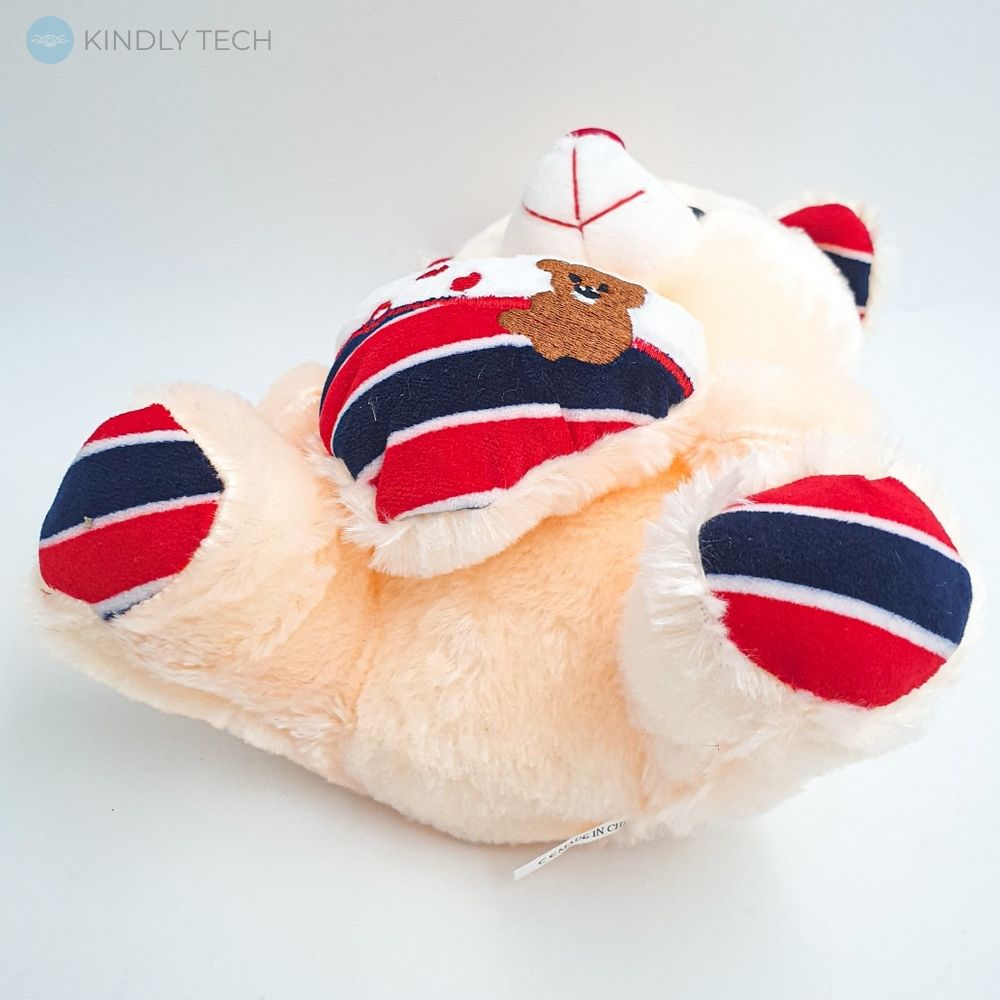 Сяючий плюшевий ведмедик Тедді з серцем інтерактивна розмовляюча м'яка іграшка, Peach