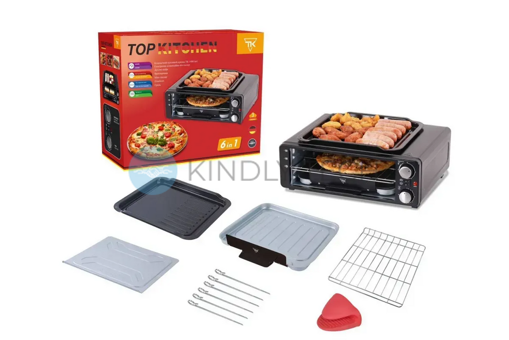Багатофункціональна настільна конвекційна електропіч Top Kitchen TK-1400 6в1 4000w 14л