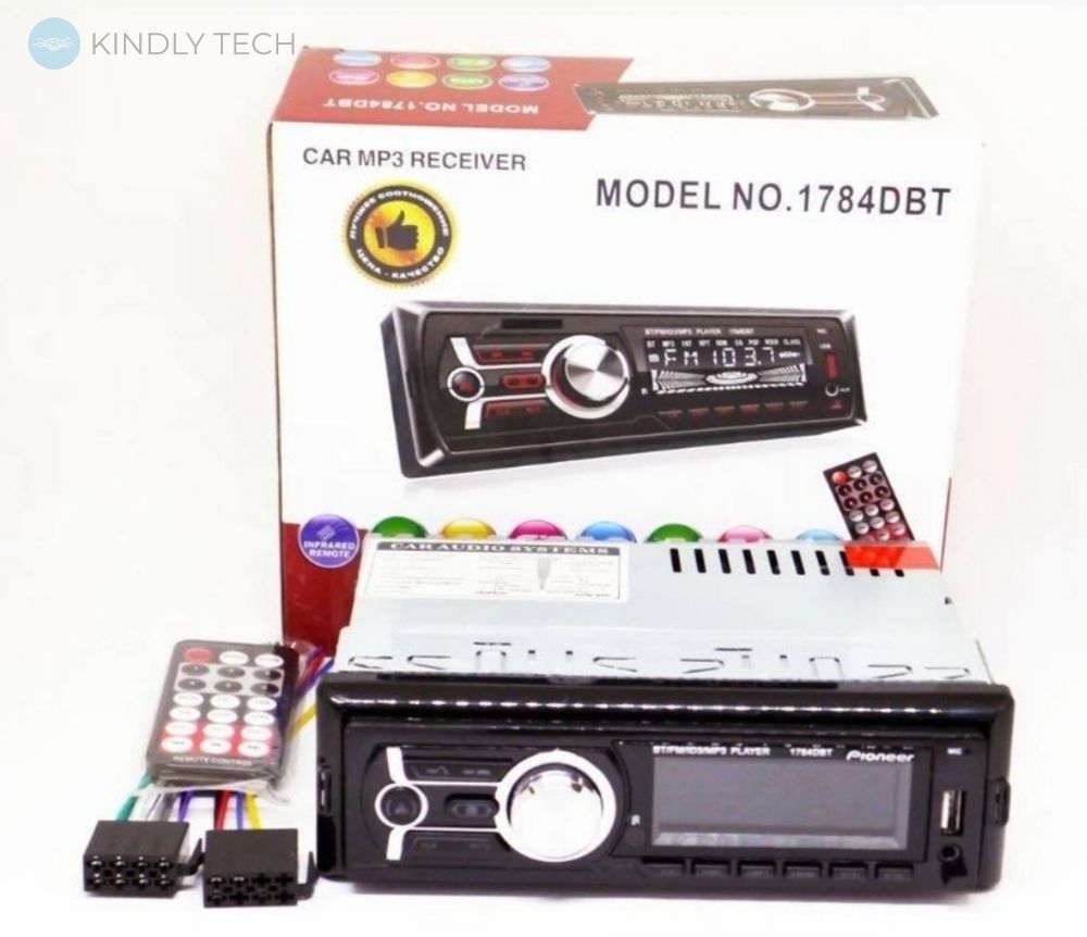 Автомагнітола 1DIN MP3 1784DBT (1 USB, 2 USB-зарядка, TF card, bluetooth)