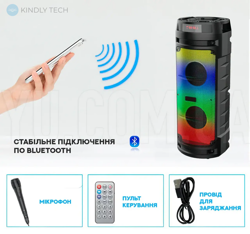 Автономная акустическая система Bluetooth 30Вт ZQS6210W с микрофоном
