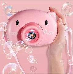 Детский генератор для мыльных пузырей фотоаппарат розовая свинка