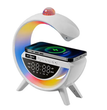 Смарт-ночник-лампа EM BT-3402 RGB Smart в форме буквы G с Bluetooth колонкой и беспроводной зарядкой