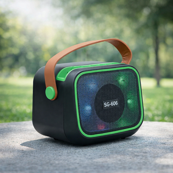 Стильная портативная Bluetooth-колонка SG-606 с RGB-подсветкой,Салатовая