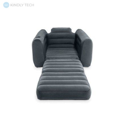 Надувное раскладное кресло Intex велюровое, 224 х 117 х 66 см.