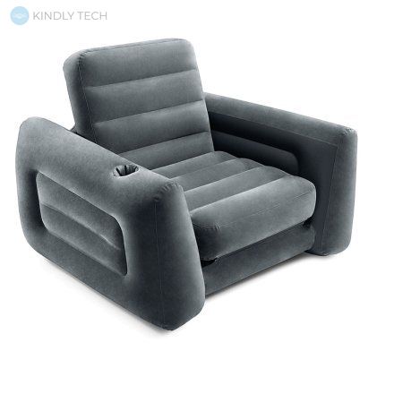 Надувное раскладное кресло Intex велюровое, 224 х 117 х 66 см.