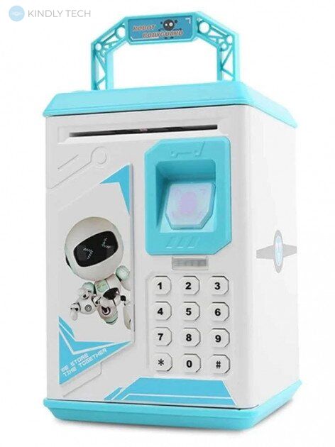 Дитячий сейф-скарбничка з кодовим замком і відбитком пальця, Blue