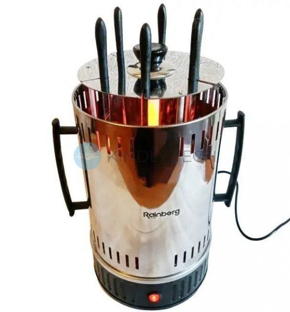 Электрошашлычница вертикальная Rainberg RB-8612 на 6 шампуров 3200W