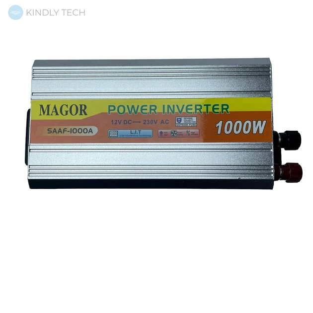 Автомобильный инвертор преобразователь напряжения Magor 1000W 12V-220V