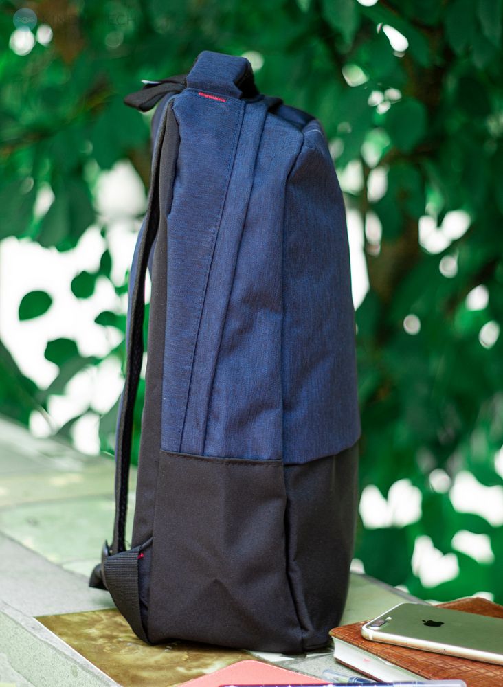 Современный рюкзак для ноутбука на одно отделение Caimeng 802 с USB+кабель Сине-Чёрный