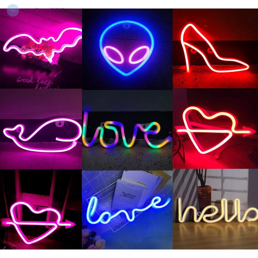 Нічний неоновий світильник — Neon Lamp series — Love / Heart
